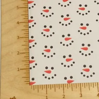 Snowman Face faux leather printed vinyl sheet