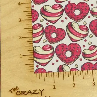 Food - Donut Heart faux leather printed vinyl sheet