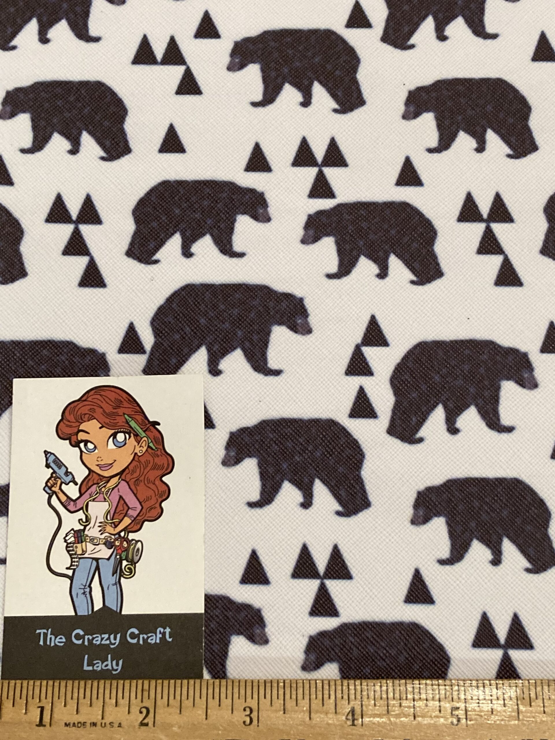Bears – Black on White faux leather printed vinyl sheet – The Crazy Craft  Lady