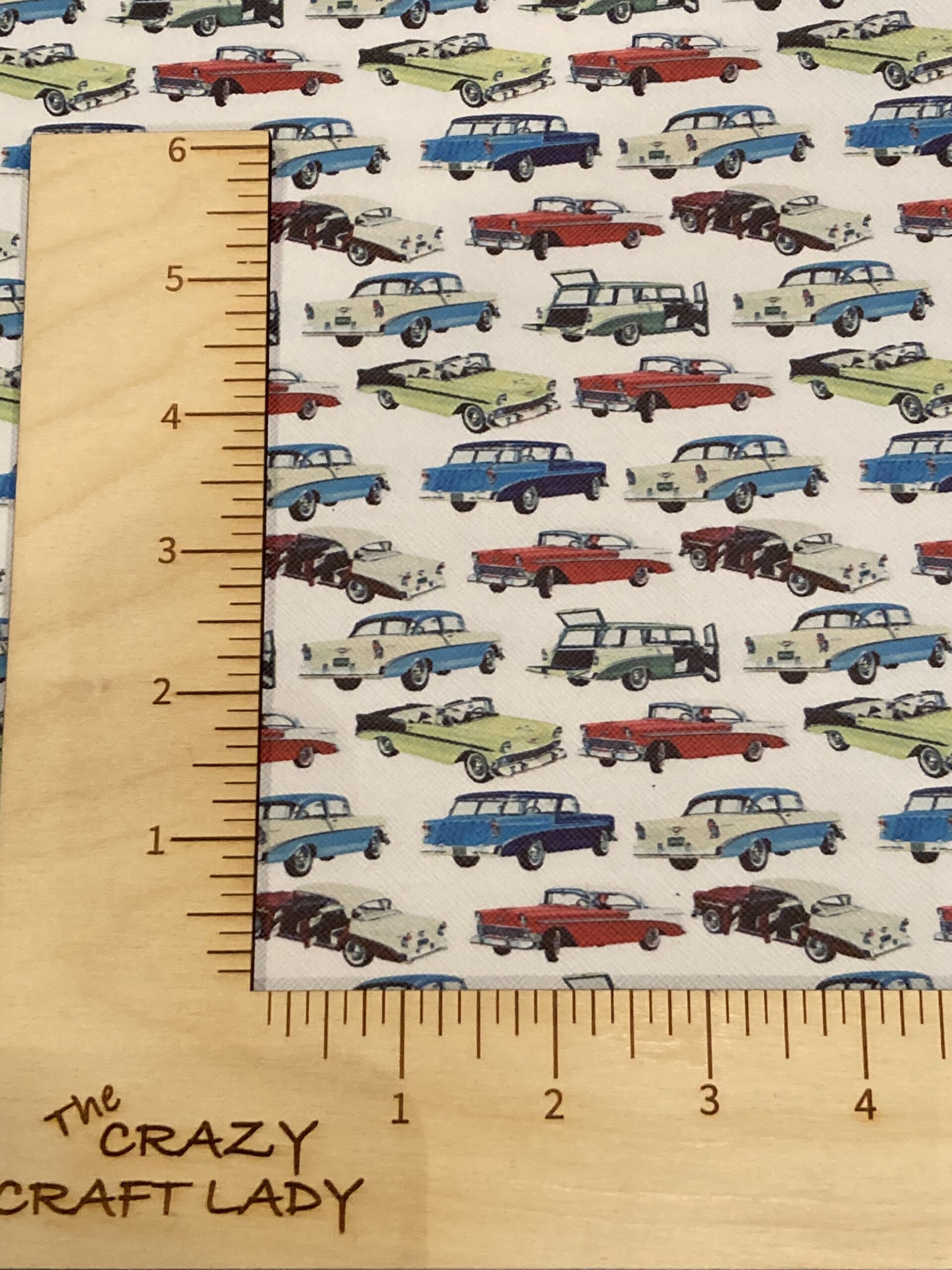Classic Cars Small faux leather printed vinyl sheet – The Crazy Craft Lady